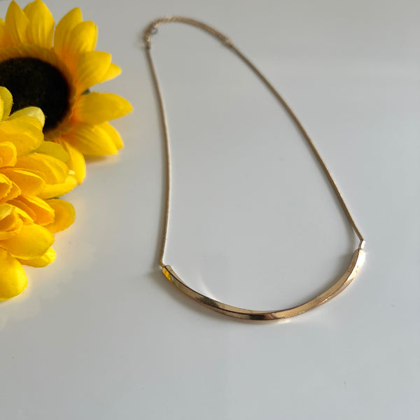 Gilded Opulence Necklace with Striking Large Flat Pendant