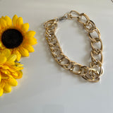 Bold Faux Gold Chain-Link Necklace