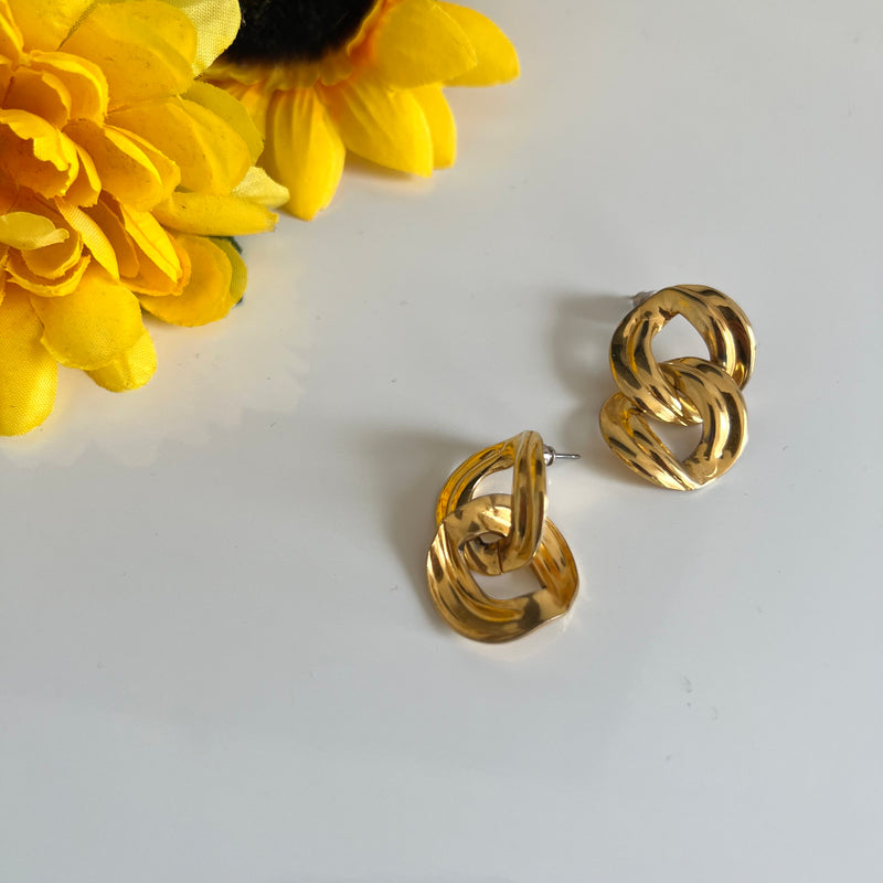Chic Double Chain-Link Gold Inspired Earrings