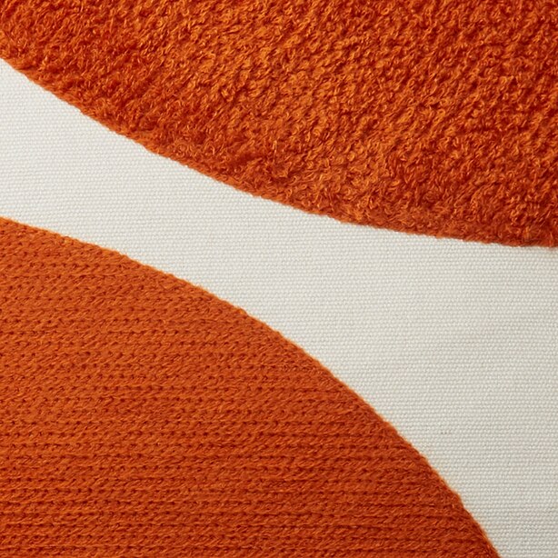 Embroidered Pillow Cover Painted Shapes Orange