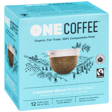 OneCoffee Organic Single Serve Coffee Columbian Blend Medium Roast